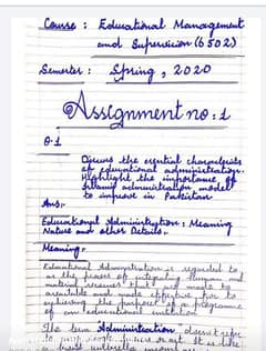 providing hand writing assignment service