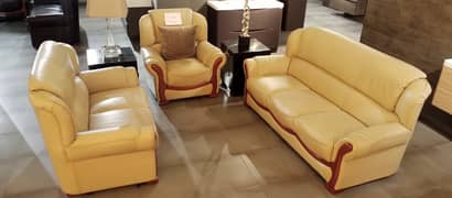 Sofa Set 3, 2, 1 seater 100 % orignal leather front and back