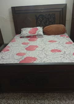 queen size bed with side tables and dressing table in good condition