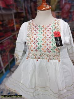 1 pcs  women's stitched  cotton Embroidered Frock case on delivery
