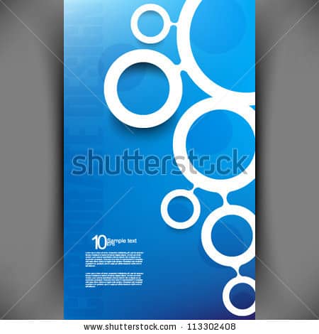 Stylish, modern business cards with different shapes and colors, 3