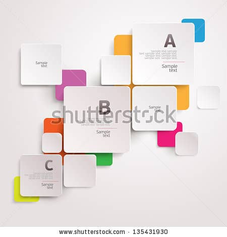 Stylish, modern business cards with different shapes and colors, 5