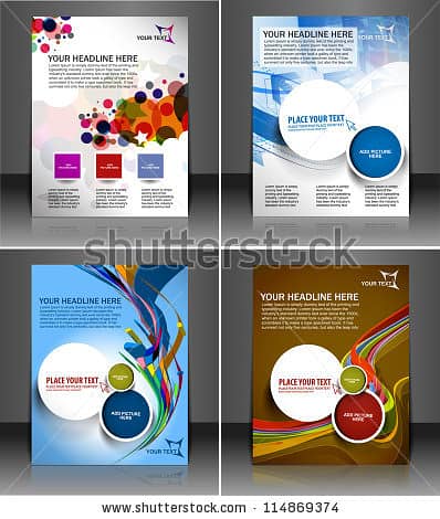 Stylish, modern business cards with different shapes and colors, 7