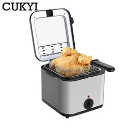 Stainless Steel Electric Fryer with Adjustable temp , Frying Basket