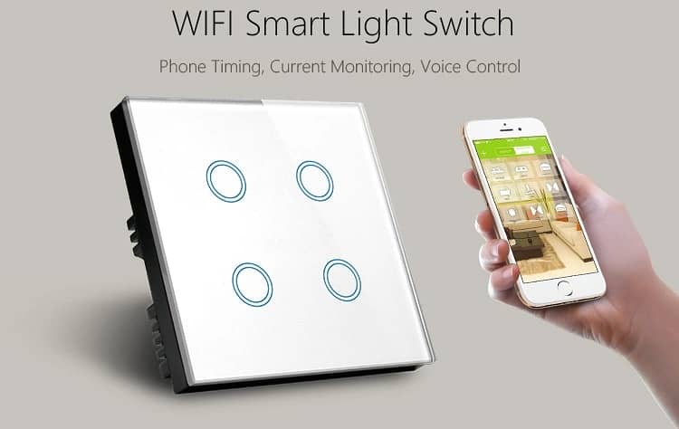 4 Gang smart wifi touch switch compatible with alexa n google 2