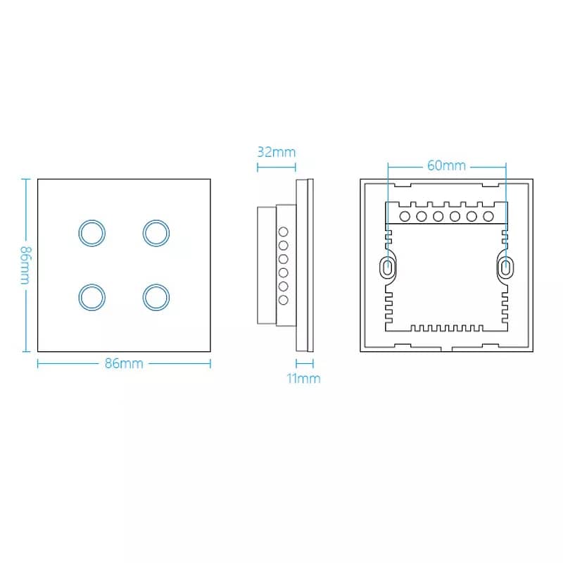 4 Gang smart wifi touch switch compatible with alexa n google 3