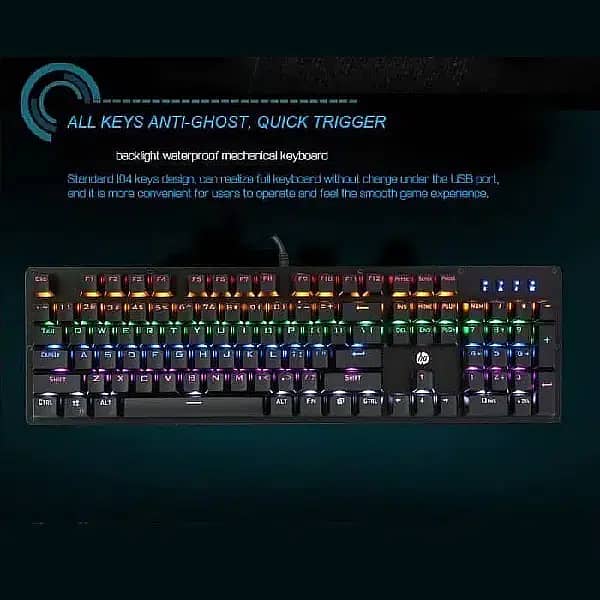 Mechanical Backlit Gaming Keyboard HP GK100 RGB with Blue Switch 1