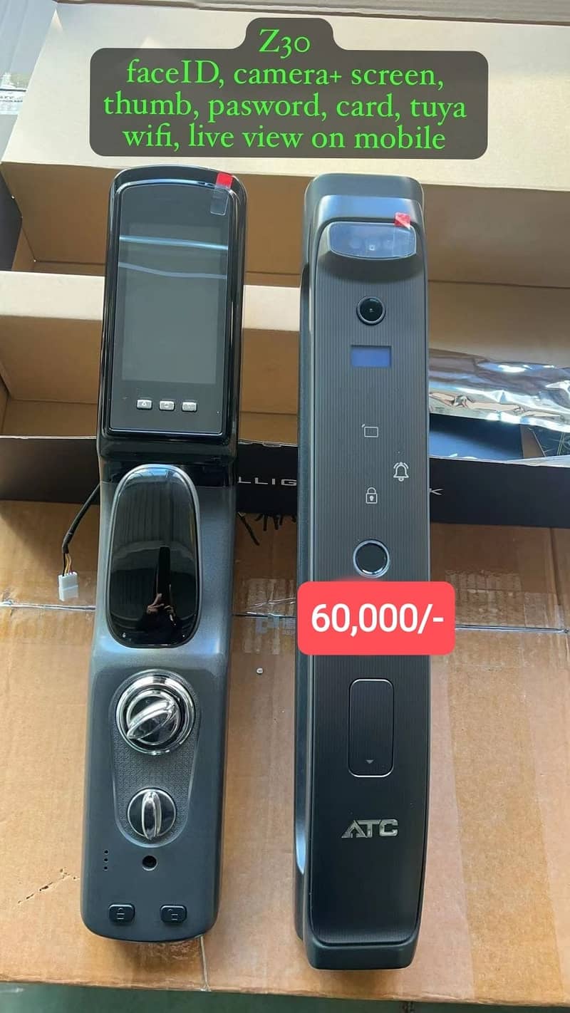 Door Lock | Face recogniton door lock | Smart wifi Gate lock | wooden 3