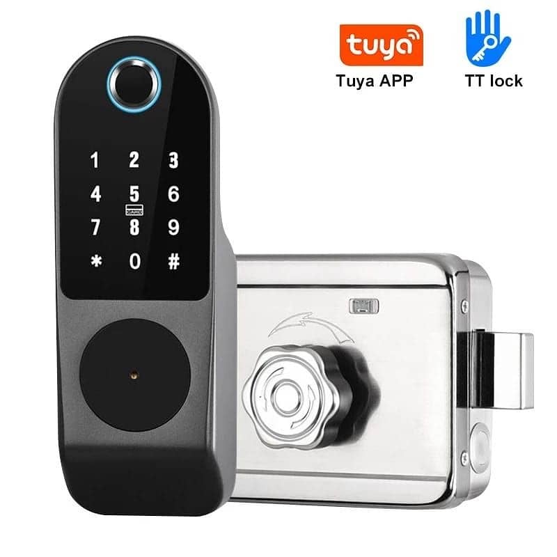 Door Lock | Face recogniton door lock | Smart wifi Gate lock | wooden 5