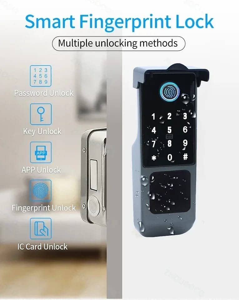 Door Lock | Face recogniton door lock | Smart wifi Gate lock | wooden 9