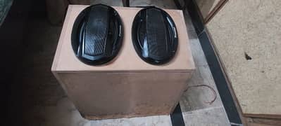car pioneer speaker with wooden box