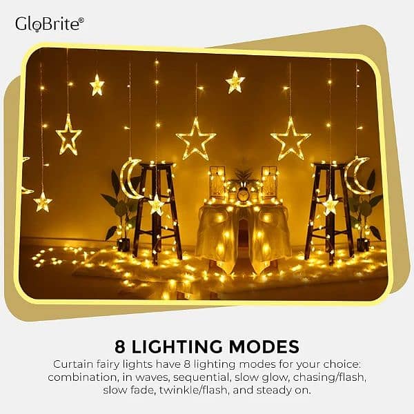 GloBrite Curtain Lights with 138 LED Lights | Battery OPERATED 6