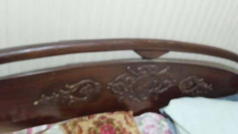 Wooden Double Bed with matterss 3