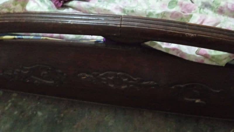 Wooden Double Bed with matterss 4