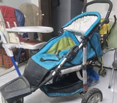 1: pram 2: stroller 3: baby sitter just few time used