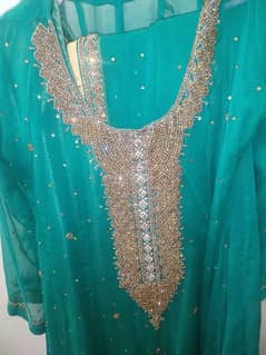 CHIFOON FROCK GREEN COLOUR