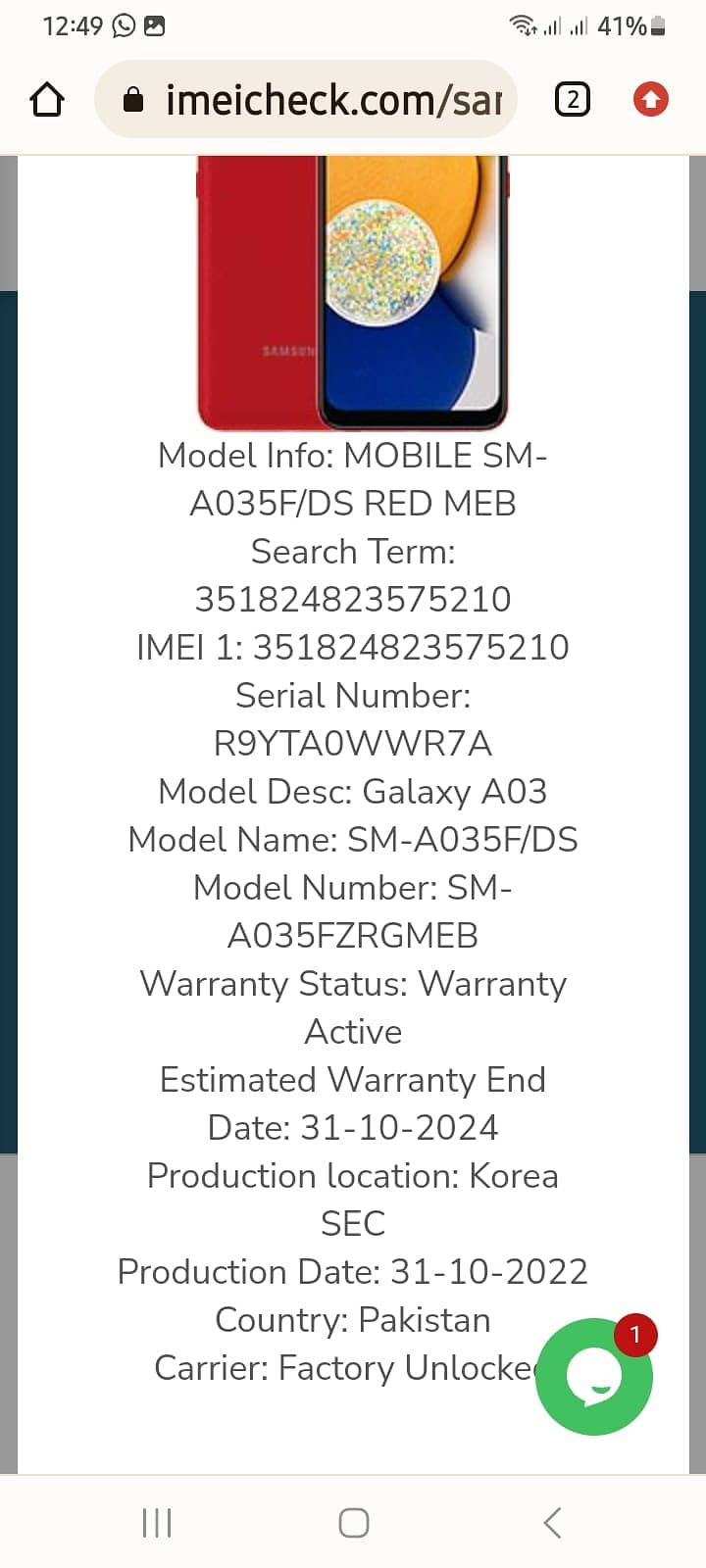 samsung a03 4gb 64gb 5 month warranty 2