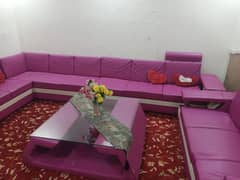 L Shape Sofa Set /Lether Poshish Sofa /with  Corner table