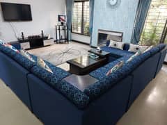 L Shaped Sofa & Settee with Center Table. . .