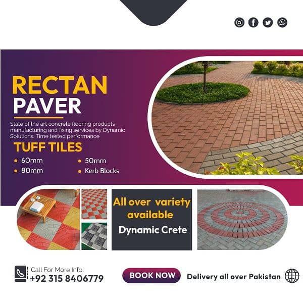 Tuff Tiles / Paver / Tiles / Concrete tile / tuff paver / Kerb Blocks 19