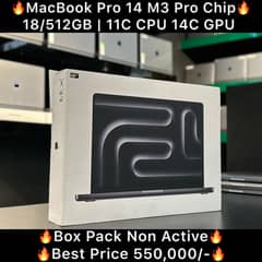 Macbook Pro M3 Pro 18GB 512GB 14 Inch 2024 Box Pack Non Active M1 M2