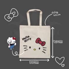 Custom hello kitty sanrio tote bag handpainted