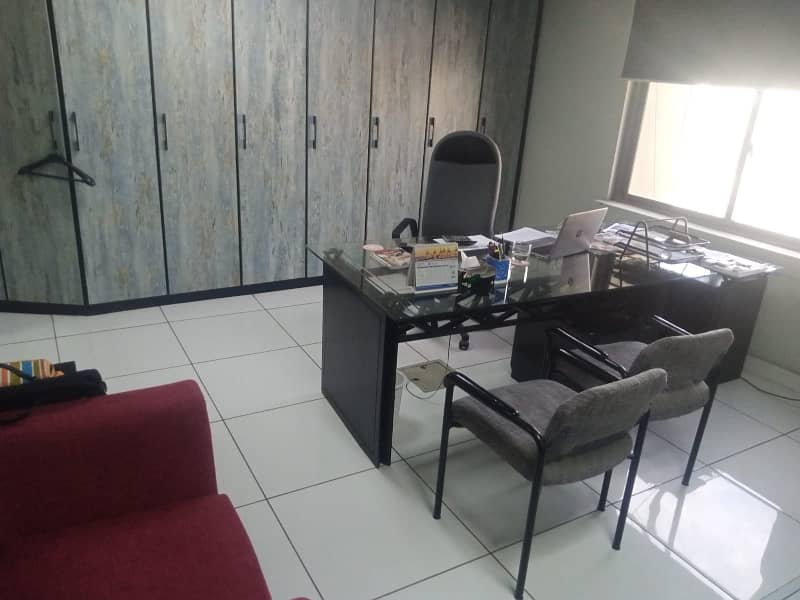 FULLY. FURNISHED OFFICE IS AVAILABLE ON THE RENT IN THE COMMERRICAL. BUILDING AT MAIN SHAHRE E FAISAL 1