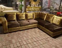 A very beautiful golden brown sofa for sale. . .