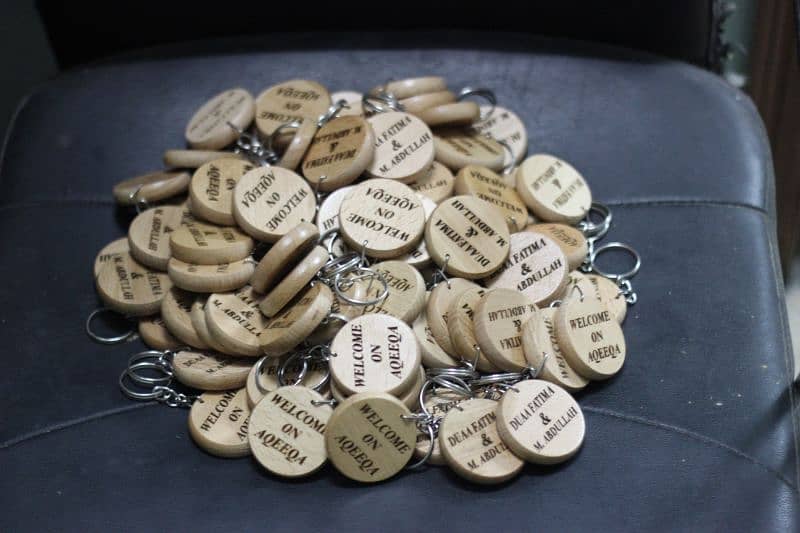 Wooden Keychains with Custom Name Engraved 0