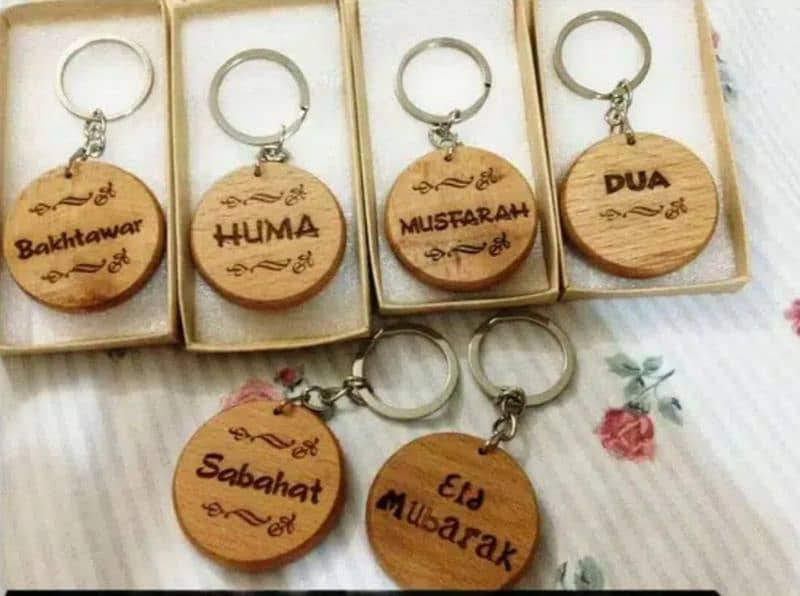 Wooden Keychains with Custom Name Engraved 3