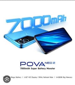 TECNO POVA 2 NEO FRESH PHONE WITH BOX AND CHARGER