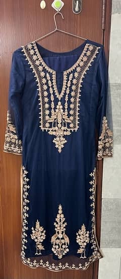 royal blue coloured net dress