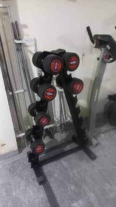 Rubber dumbbell dumbbells multi bench press chrome plates twister gym