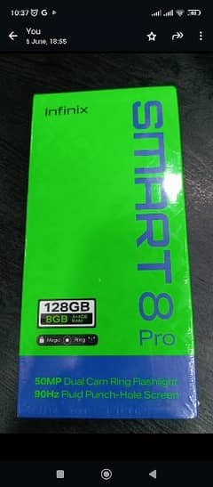 Infinix Smart 8pro | 4+4/128 | 50MP Cam| Box Pack