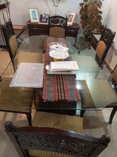 Dining Table glass 12mm  6x4 feet