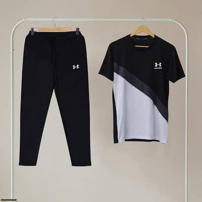 2 PCs men's polyester plain track suit