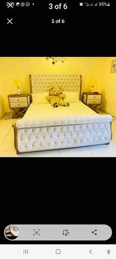 New design King size bed drassing with said table solid kikar wood