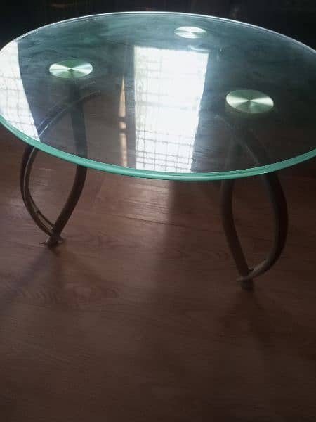 urgent sale tempered glass center table+ 1 side table + covers 2