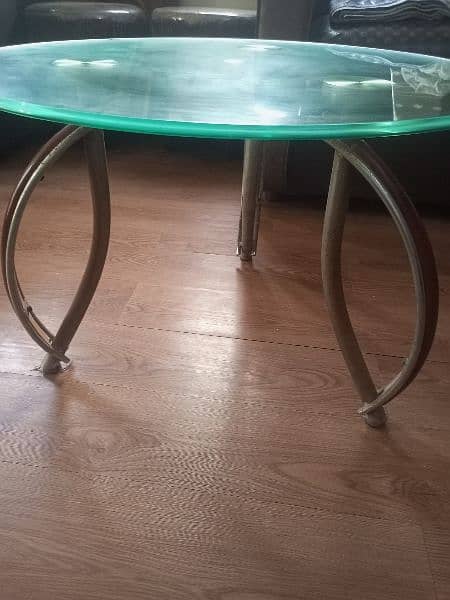 urgent sale tempered glass center table+ 1 side table + covers 5