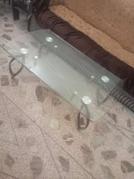 urgent sale tempered glass center table+ 1 side table + covers 8