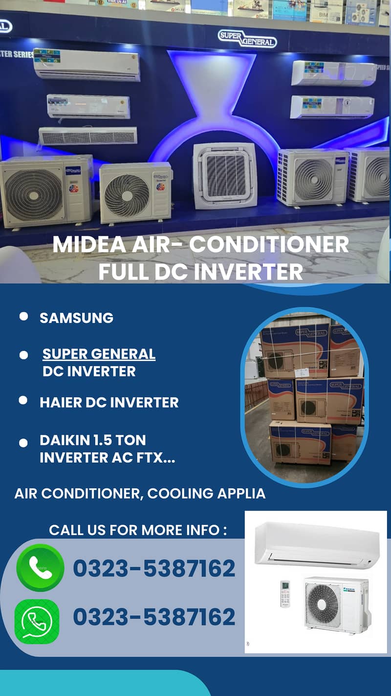 1.5 Ton Full Dc Inverter Heat and Cool Midea Samsung Haier Conditioner 0