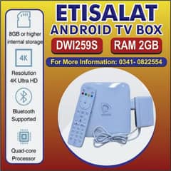 ETISALAT ANDROID TV BOX WITH 1 YEAR IPTV FREE