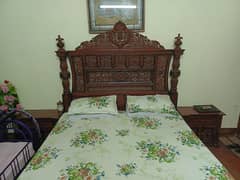Wooden Bed, Side tables and Dressing Table