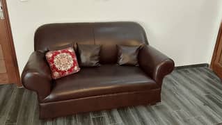 six seater leather sofa set