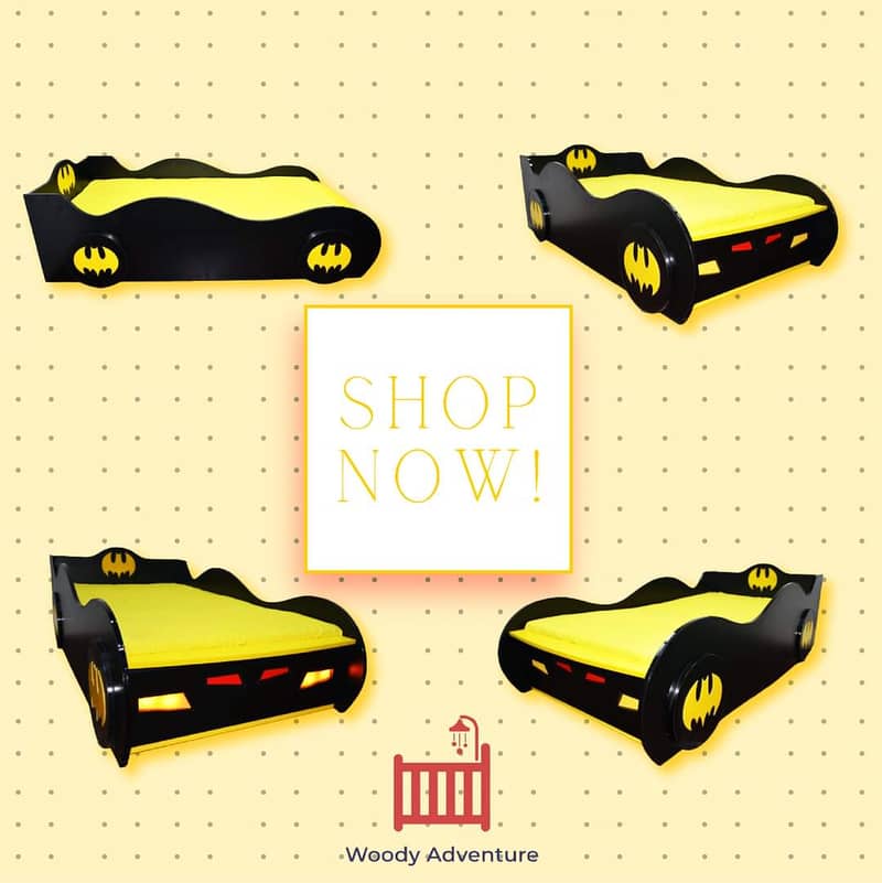 Batman Car Bed with light , Bedroom Sale in Pakistan 1