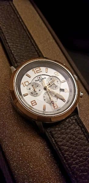 Swiss made Nivada Leather strap watch 0