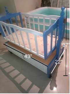 Wooden Baby Cot With Mosquito Net