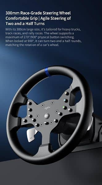 PXN-V99 Racing Steering Wheel with 3nm Feedback and Wheel 270°/900° 9