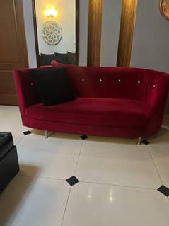 Used red couch by Home 21