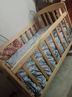 wooden bed with mattress for kids
